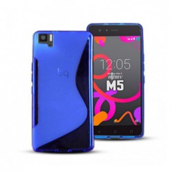 Funda carcasa para BQ Aquaris M5 Gel TPU Diseño S-line Color Azul