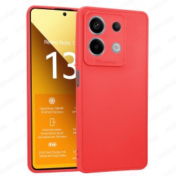 Funda Xiaomi Redmi Note 13 5G Carcasa 3D Cubre Camara Forro Silicona Gel TPU Flexible Liso Mate Color Rojo