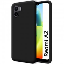 Funda Xiaomi Redmi A2 Carcasa Forro Silicona Gel TPU Flexible Liso Mate Color Negro