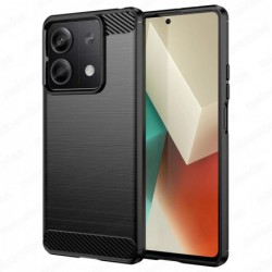 Funda Xiaomi Redmi Note Pro 13 5G Carcasa Efecto Fibra Carbono Forro Silicona Gel TPU Flexible Color Negro