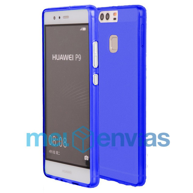 Funda carcasa para Huawei P9 Gel TPU Liso mate Color Azul