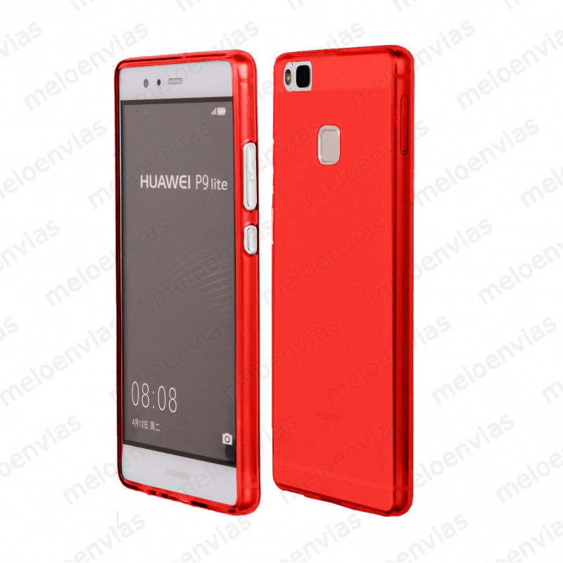Funda carcasa para Huawei P9 Lite Gel TPU Liso mate Color Rojo