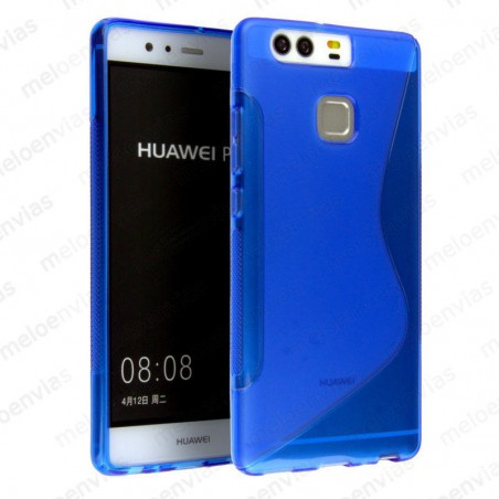 Funda carcasa para Huawei P9 Gel TPU Diseño S-line Color Azul