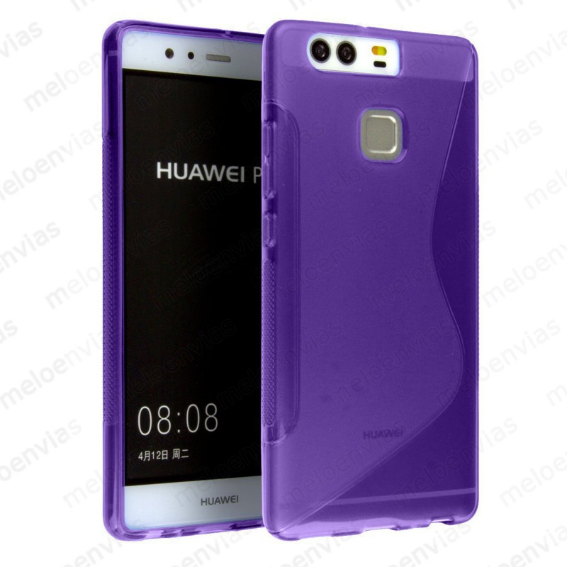 Funda carcasa para Huawei P9 Gel TPU Diseño S-line Color Morado
