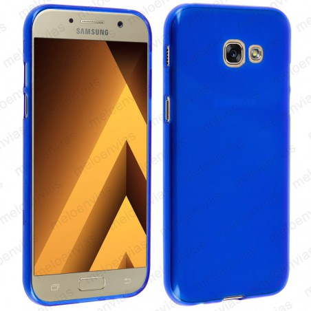 Funda para Samsung Galaxy A3 2017 carcasa Gel TPU Liso mate Color Azul