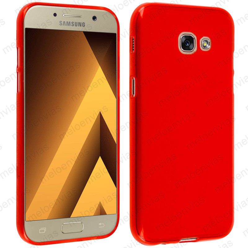 Funda para Samsung Galaxy A5 2017 carcasa Gel TPU Liso mate Color Rojo