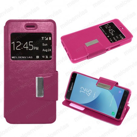Funda para Samsung Galaxy J7 2017 de cuero tipo libro soporte con y