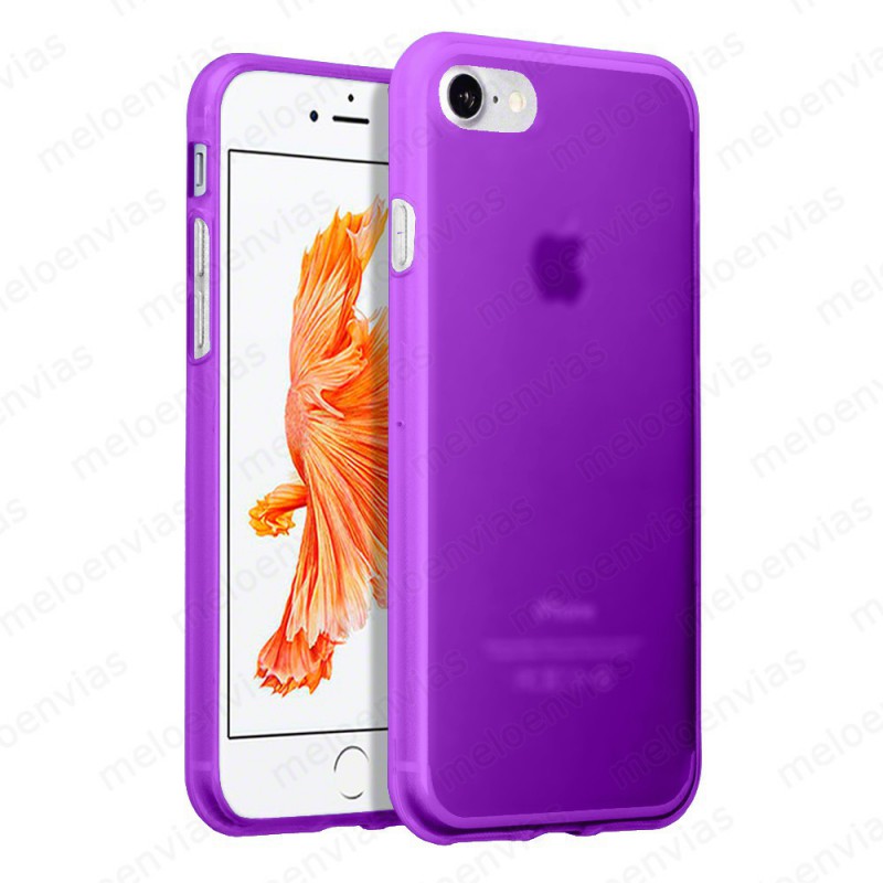 Funda para iPhone 8 (4.7) carcasa Gel TPU Liso mate Color Morado