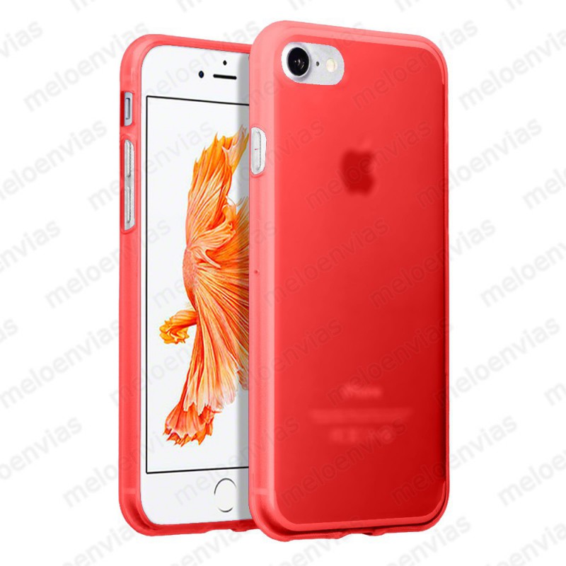 Funda para iPhone 8 (4.7) carcasa Gel TPU Liso mate Color Rojo