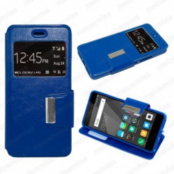 Funda para Xiaomi Mi 6 Mi6 carcasa de cuero tipo libro funcion soporte con ventana y cierre de iman Color Azul