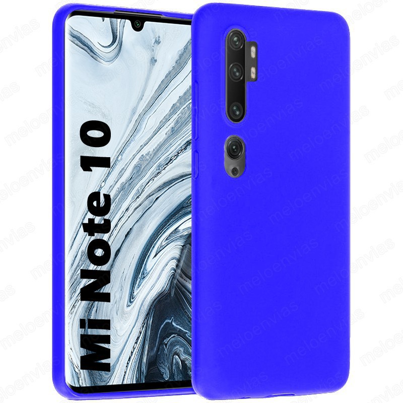 Funda carcasa para Xiaomi Mi Note 10 Gel TPU Liso mate Color Azul