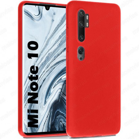Funda carcasa para Xiaomi Mi Note 10 Gel TPU Liso mate Color Rojo