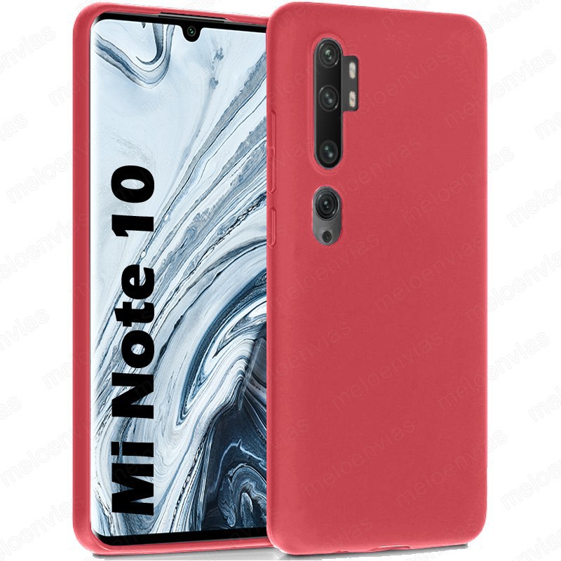 Funda carcasa para Xiaomi Mi Note 10 Gel TPU Liso mate Color Rosa