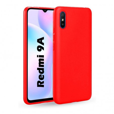 Funda carcasa para Xiaomi Redmi 9A Gel TPU Liso mate Color Rojo