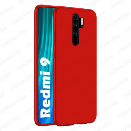Funda carcasa para Xiaomi Redmi 9 Gel TPU Liso mate Color Rojo