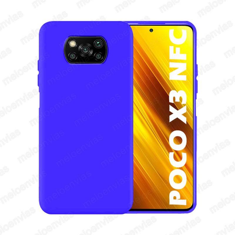 Funda carcasa para Xiaomi POCO X3 NFC Gel TPU Liso mate Color Azul