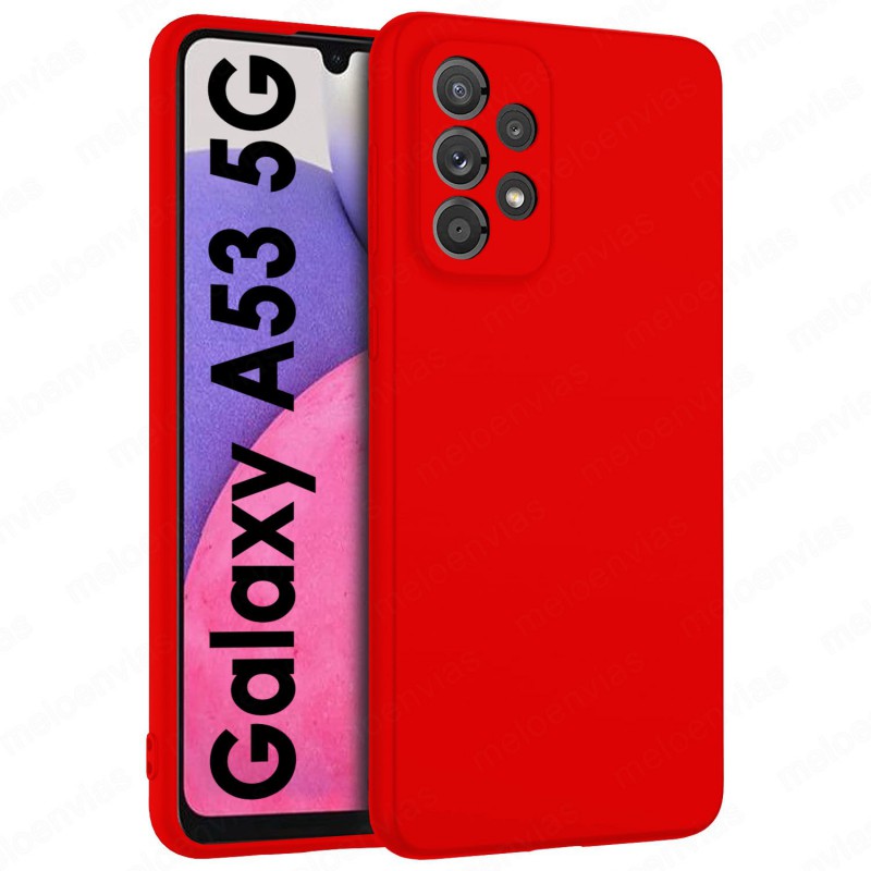 Funda carcasa para Samsung Galaxy A53 5G Gel TPU Liso mate Color Rojo