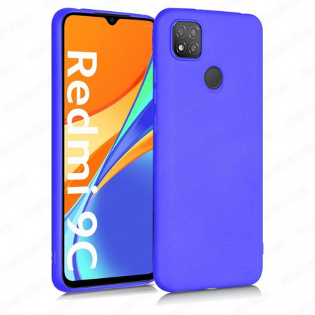 Funda carcasa para Xiaomi Redmi 9C Gel TPU Liso mate Color Azul